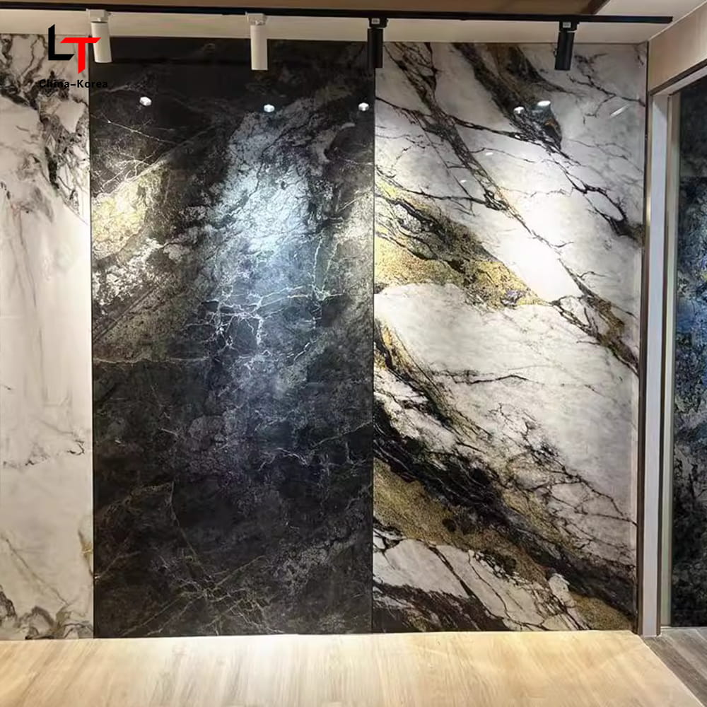 1220×2440mm PVC Carbon Kristal Paneel Waterdicht Vuurvast Decoratieve Wandbekleding voor Binnen Buiten met UV-coating