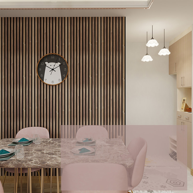 WPC Wanddecoratie Akupanel 3D Design Interieur Polyester Akoestische Panelen Houten Geluidsisolatie Lat Akoestische Wandpanelen