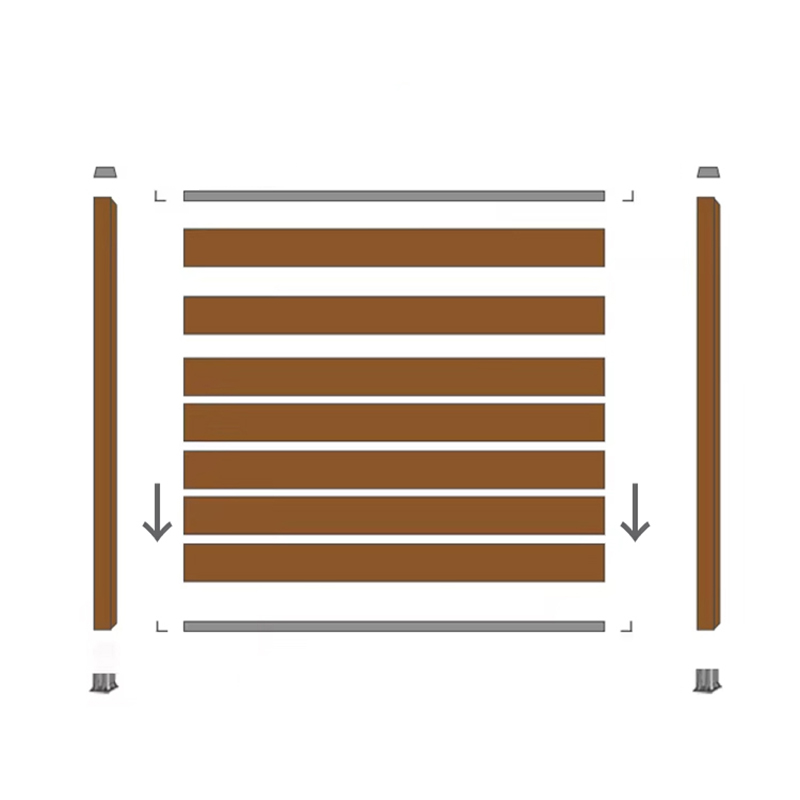 Co-extrusie Decoratief hekwerk Weerbestendig WPC-composiet Privacy Tuinhek Zonbestendig Slijtvast Anti-termiet Eenvoudig te installeren