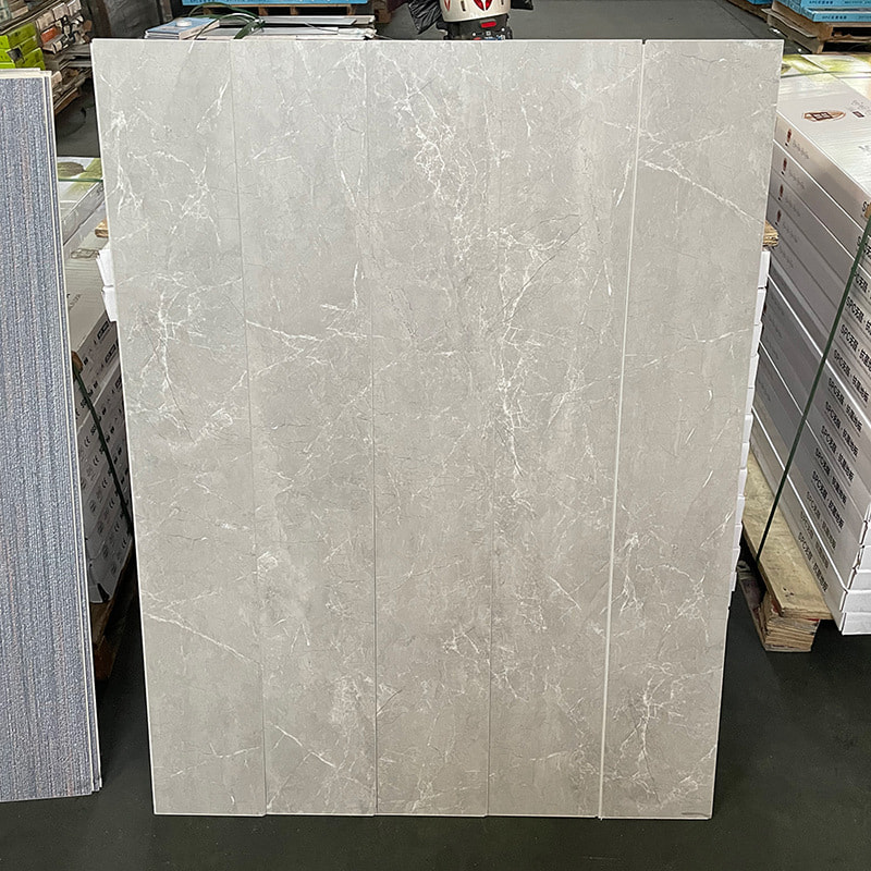 Wit en zwart marmer Houten korrel Stijve kern Interlock Click Lock Vinyl plankenvloer Piso PVC interieur Click Piso SPC-vloeren